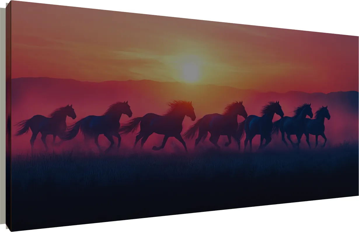 Lucky Seven Horses Generative AI Wall Art | PrintPosters.in
